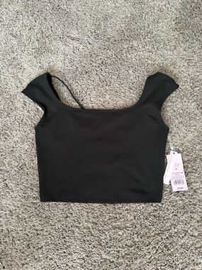 wild fable Black Crop Top with Strappy Back